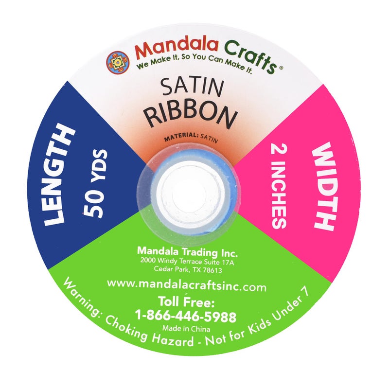 Mandala Crafts Gold Satin Ribbon for Crafts - 50 Yards 2 Inch Wide Fabric Ribbons for Gift Wrapping, Flower Bouquets, and Wedding Party DÃ©cor - Image 3